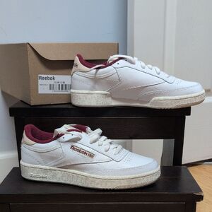 Reebok Club C 85 Classic White/Chalk/Maroon Union Jack Men's 8; Women's 9.5. NEW